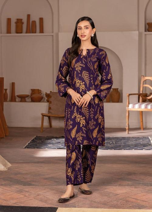 Stylish Women's Stitches Printed Shirt And Trouser Set, 2Pcs, Arabic Linen