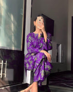 Stylish Women's Stitches Printed Shirt And Trouser Set, 2Pcs, Arabic Linen