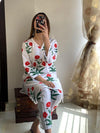 2 Pcs Women's Stitched Linen Block Printed Shirt And Trouser