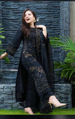 3 Pcs Women's Unstitched Embroidered Suit