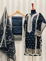 3 Pcs Women's Stitched Embroidered Suit