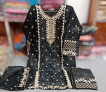 3 Pcs Women's Stitched Embroidered Suit