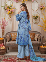 Lawn 3 Pcs Women's Unstitched Printed Embroidered Suites