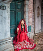 3 Pcs Women's  Stitched Katan Silk Embroidered Maxi